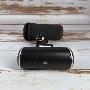 JBL Flip 2 Portable Bluetooth Speaker Black Case Power Cord Tested Used